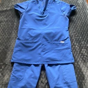 Figs Denim Scrubs Small Casma Top Small Petite Yola Pants